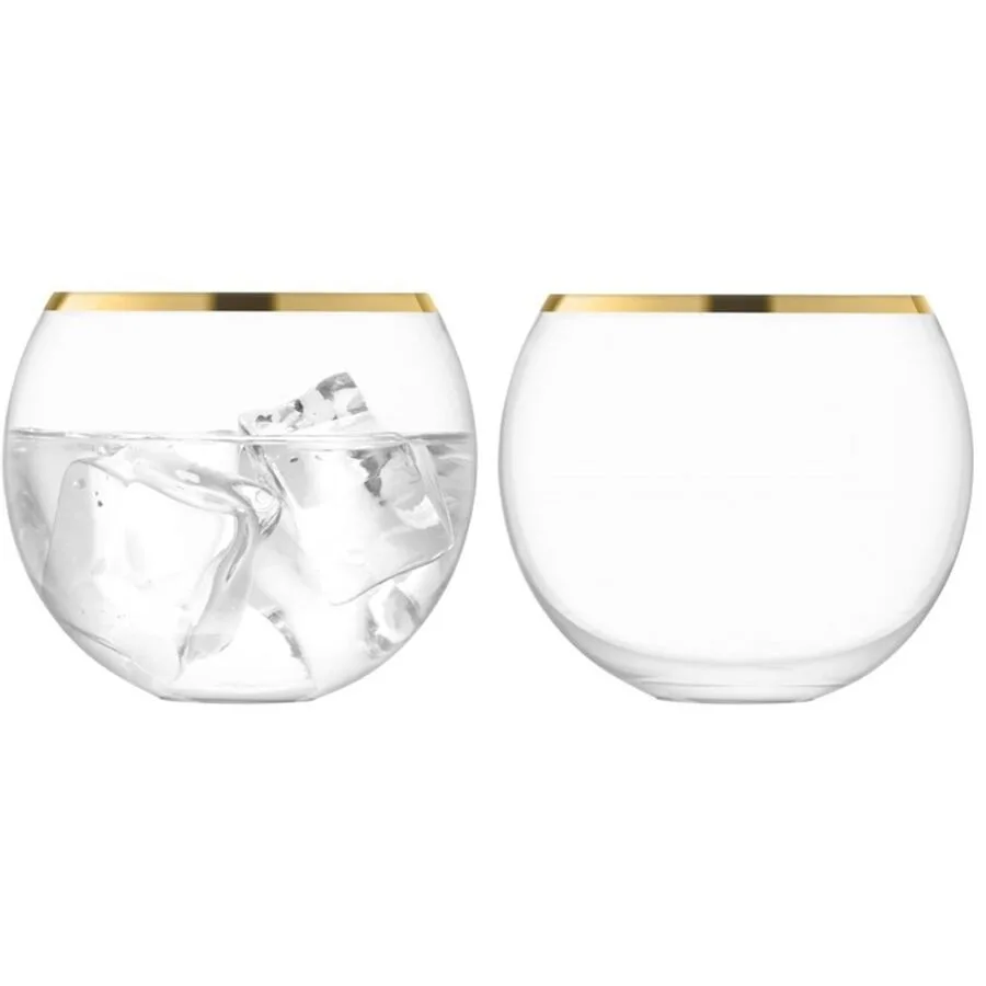 LSA International Whiskygläser-Set Luca gold, transparent Glas 2 Stk