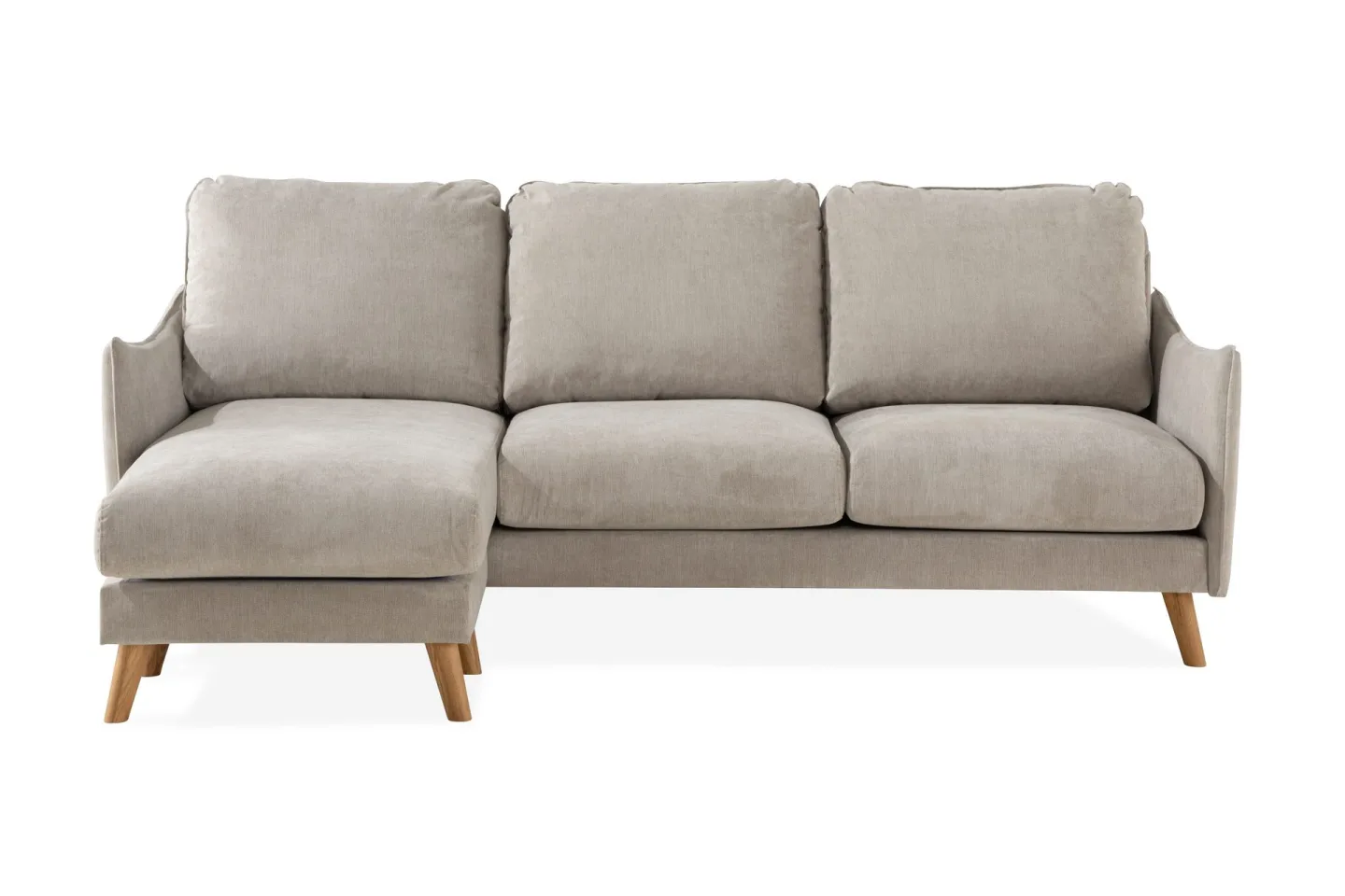 Trend Lyx 3-sits Vänstervänd L-formad Divansoffa i Tyg - Beige