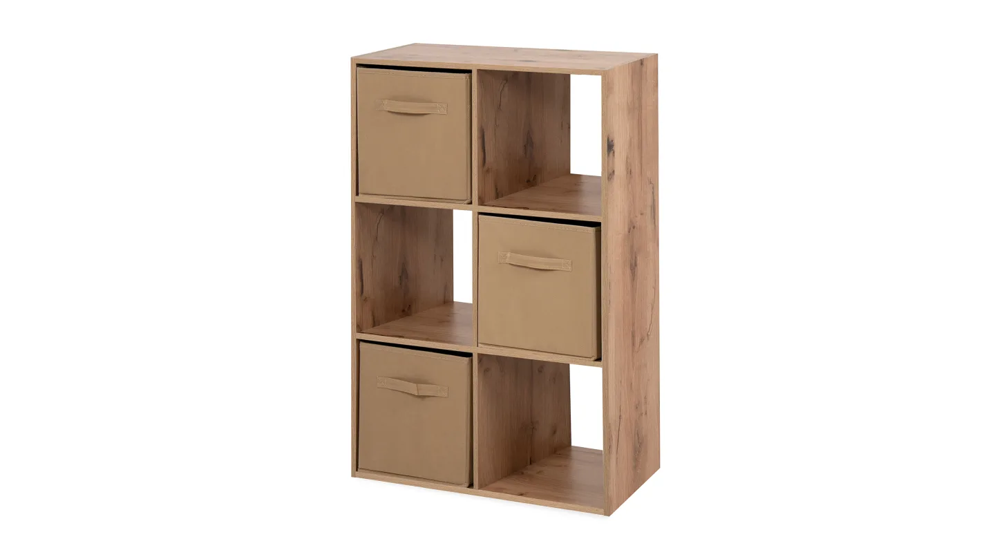 Standregal Artisan Eiche 60 x 89 cm - mit 3 Faltboxen - ARVIKA