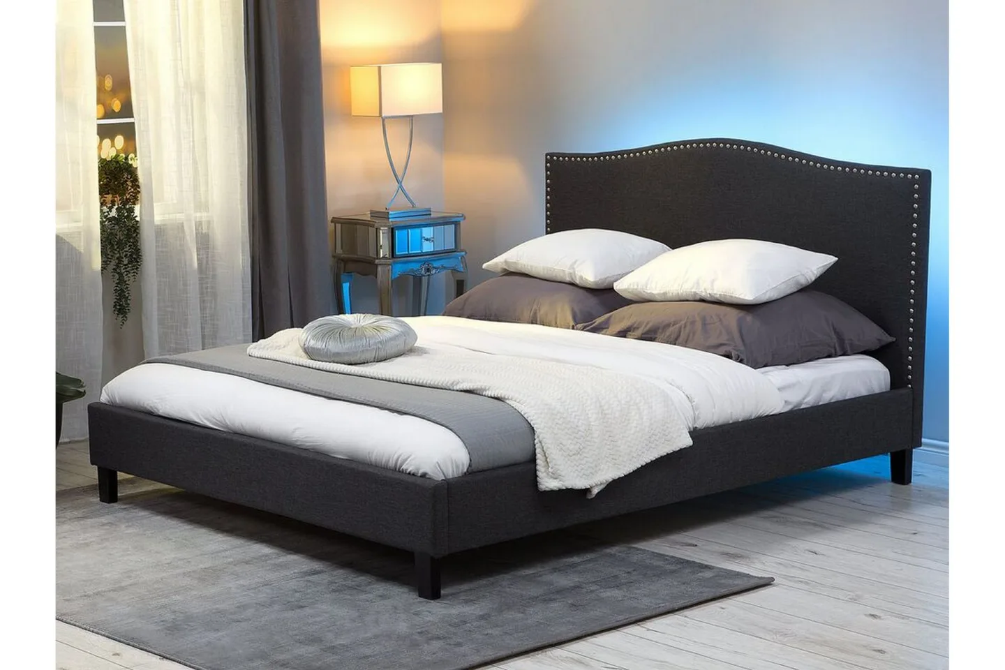 Dubbelsäng Montpellier 180\|200 cm - Grå