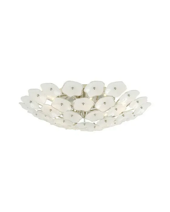 Leighton Flush Mount Polished Nickel/Cream Large