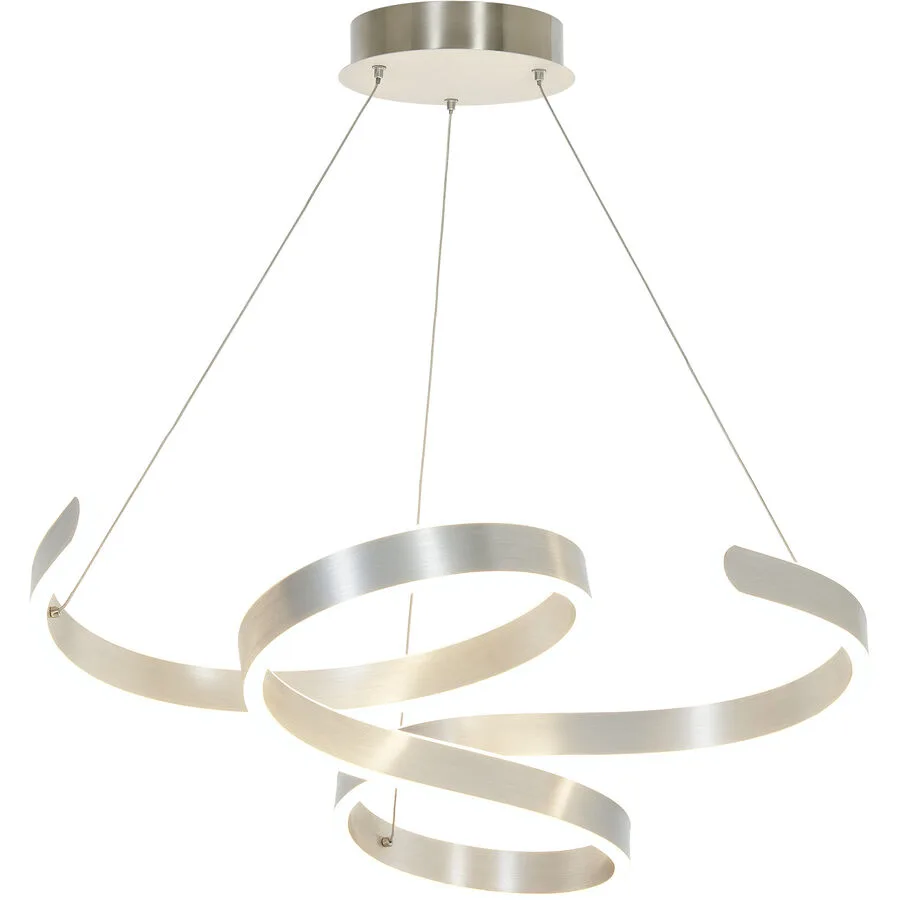 Pendellampe Favio Silber Aluminium 72 cm 150 cm - LED - Lichtfarbe: Warmweiss - LED Energiesparlampen