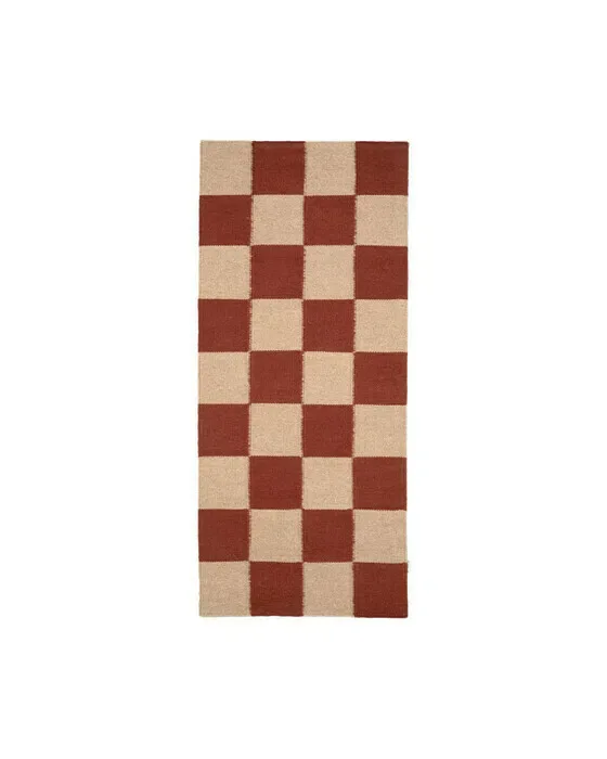 Square tæppe terracotta/natur