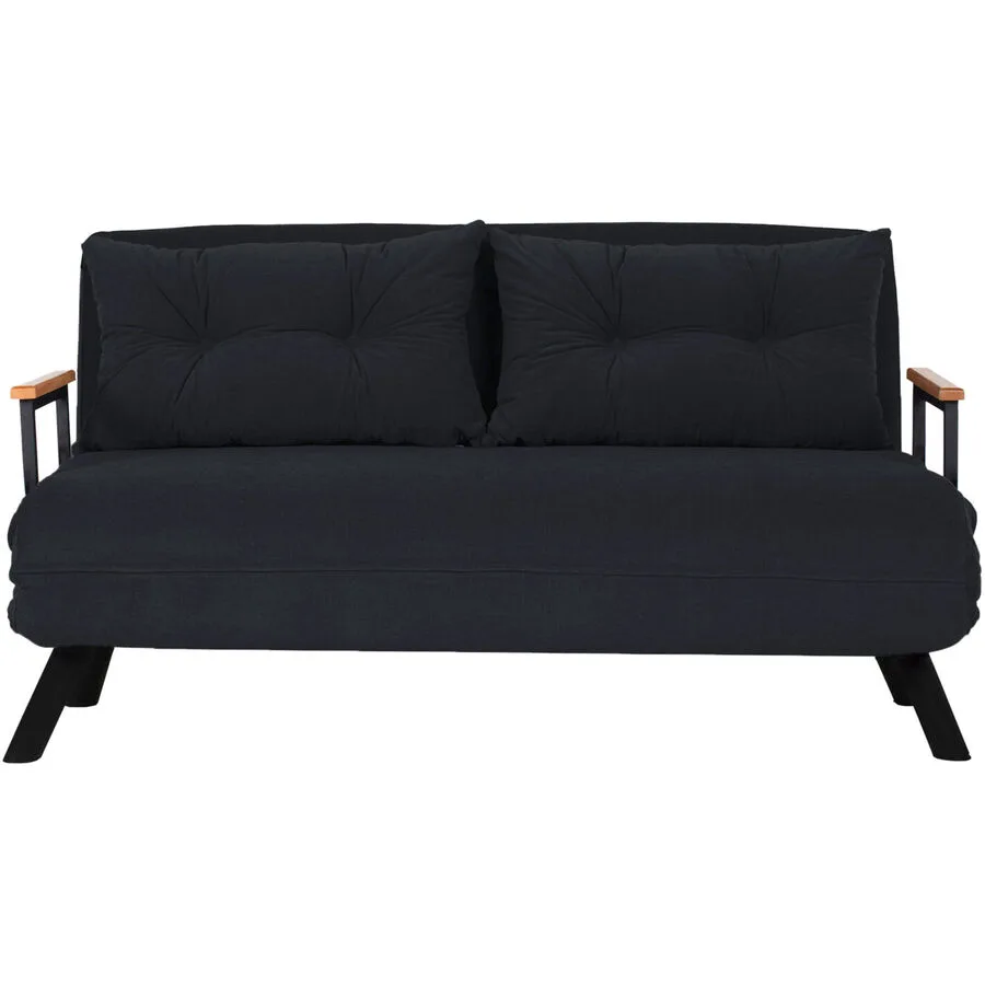 Bettsofa Foldbar Schwarz Polyester 133 cm 50 cm
