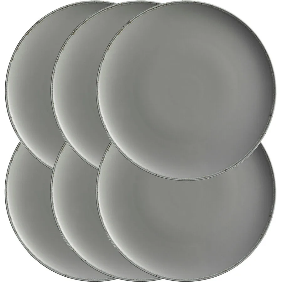 MÄSER Speiseteller-Set 6-tlg. Neutral Grau Porzellan 32 cm