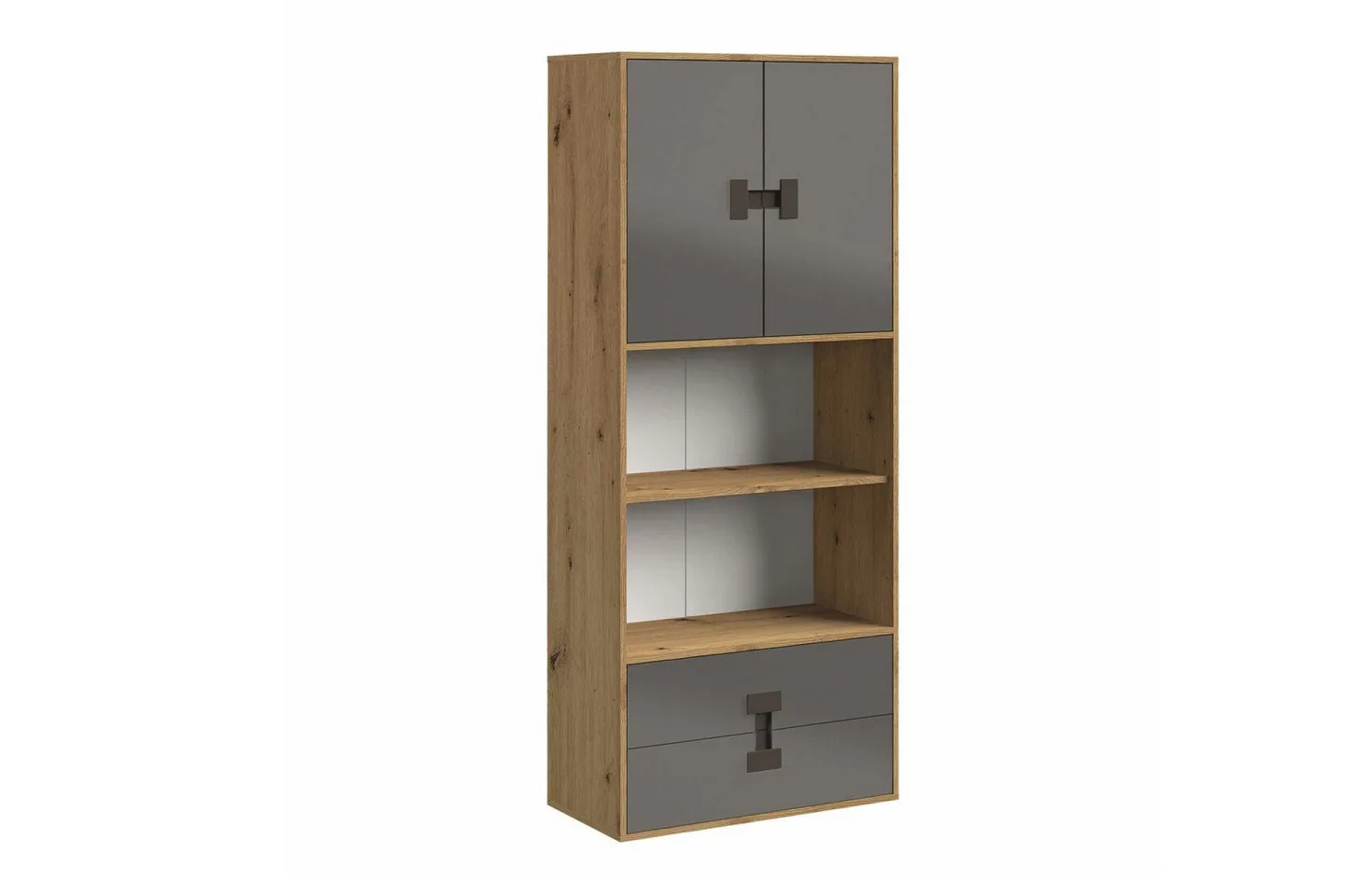 Castlebay Highboard Grey High Gloss -