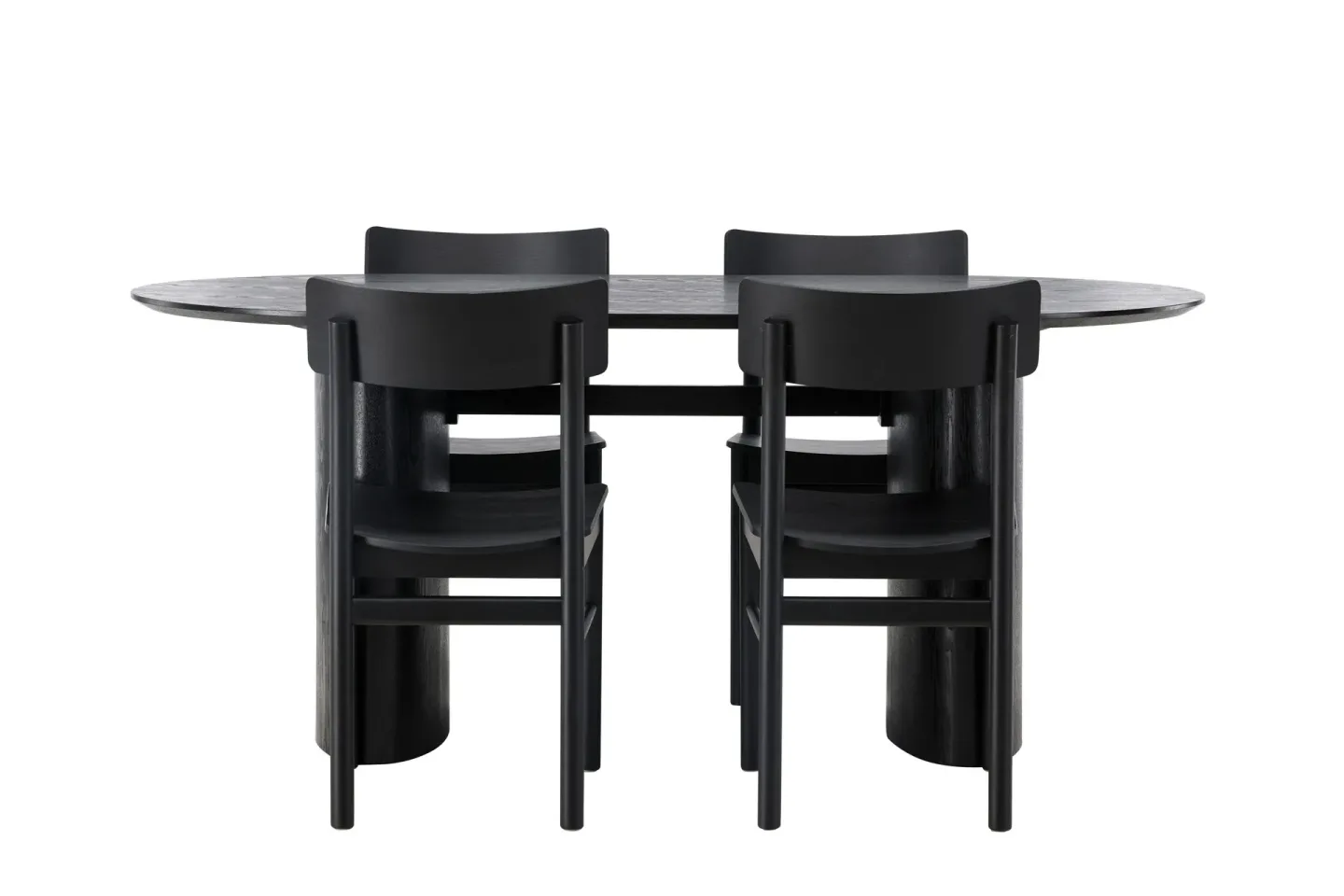 Isolde Matgrupp 180 cm Oval med 4 Montros stolar - Svart