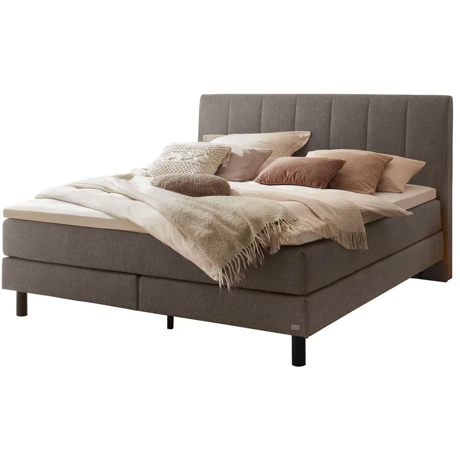 Hasena Boxspringbett Donna grey Stoff 160 x 200 cm