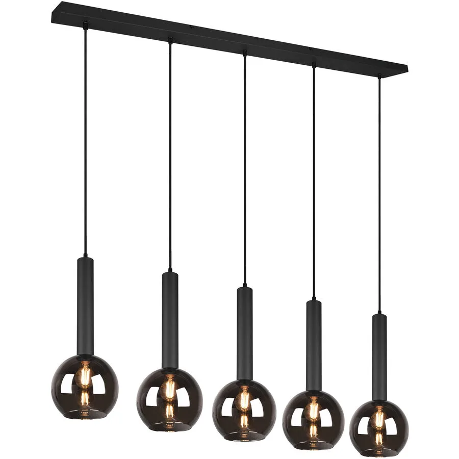 Pendellampe Caprid Schwarz Metall 115 cm 150 cm - Farbe: Schwarz matt
