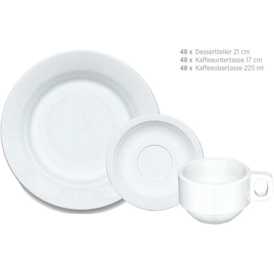 MÄSER Geschirr-Set 144-tlg. Marina Weiss Porzellan