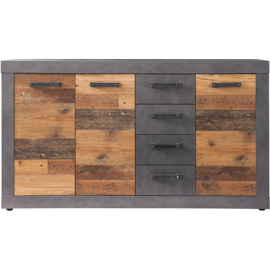 Sideboard Justice graphit/natur Holzwerkstoff B 151 H 86 cm