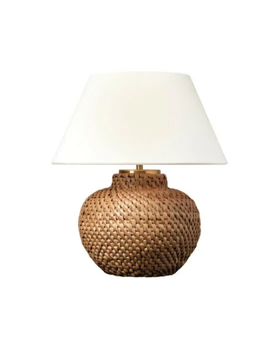 Avedon 11" Cordless Accent Lamp Natural Rattan