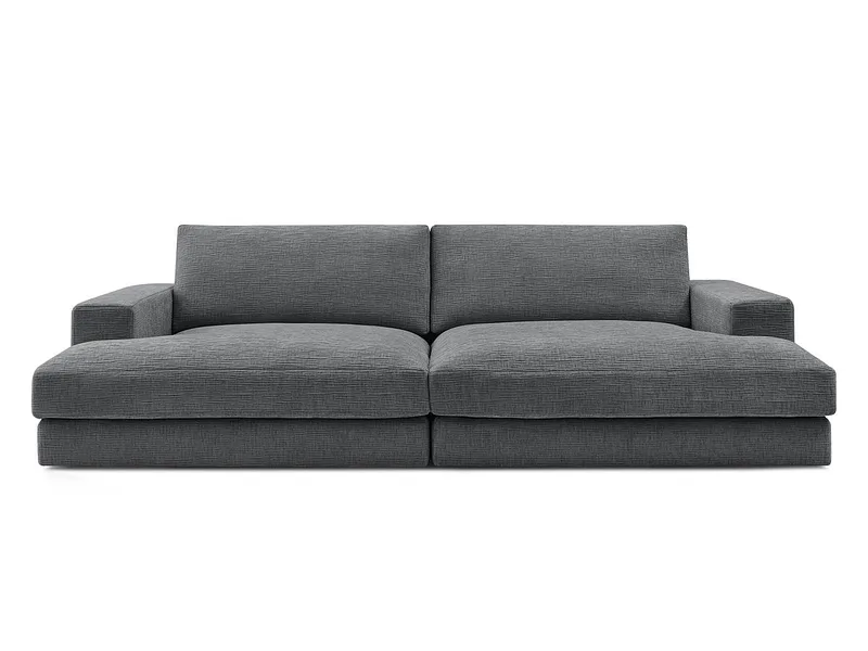 Sofa BOBOCHIC LEONARD Stoff mit Textur dunkelgrau
