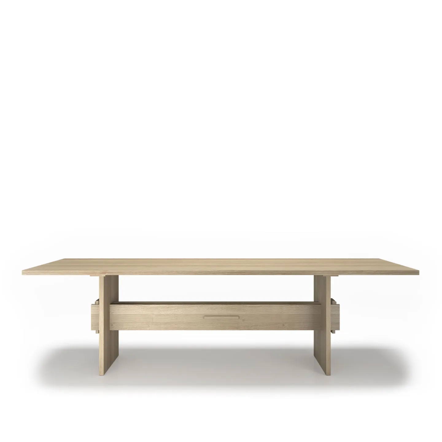 Dk3 - Jeppe Utzon Table #2 L240 x W100 x H74 cm Max 2 extension leaves Oak - soap - Matbord - Jeppe Utzon - Beige - Trä