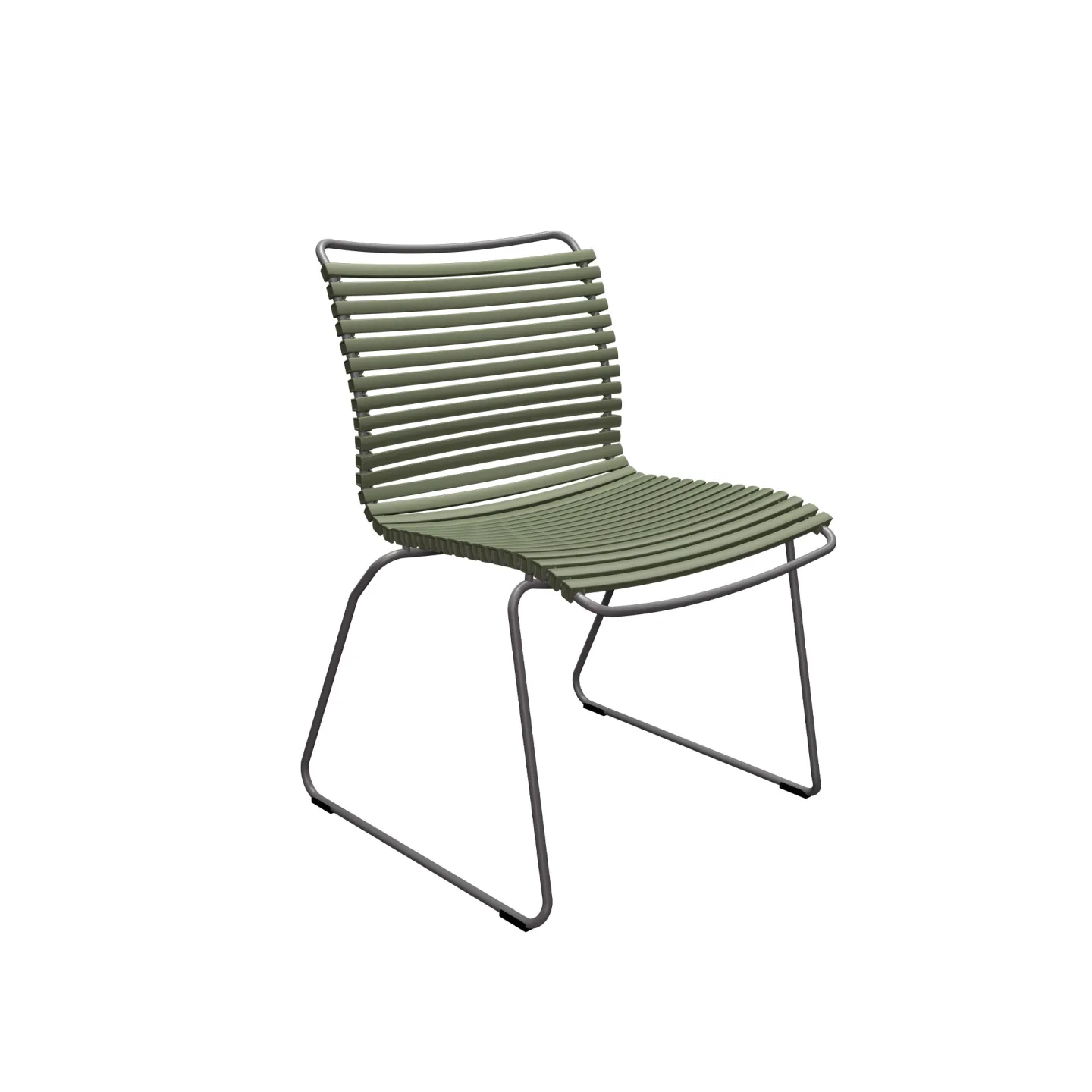 Houe - CLICK Dining Chair Without Armrest - Olive Green - Matstolar utomhus - Henrik Pedersen - Grön - Metall/Plast
