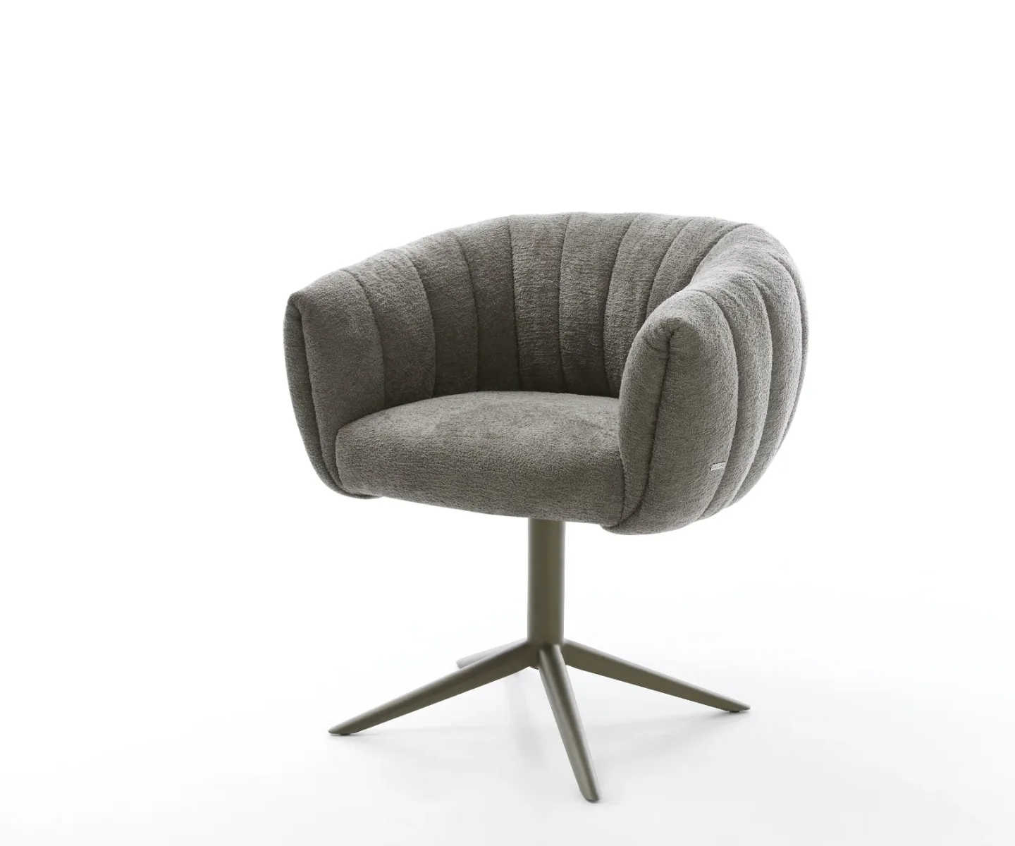 Drehstuhl Jada-Flex Bouclé Soft Schlamm Fußkreuz Effektfinish Titan 360° drehbar Wippfunktion Taschenfederkern