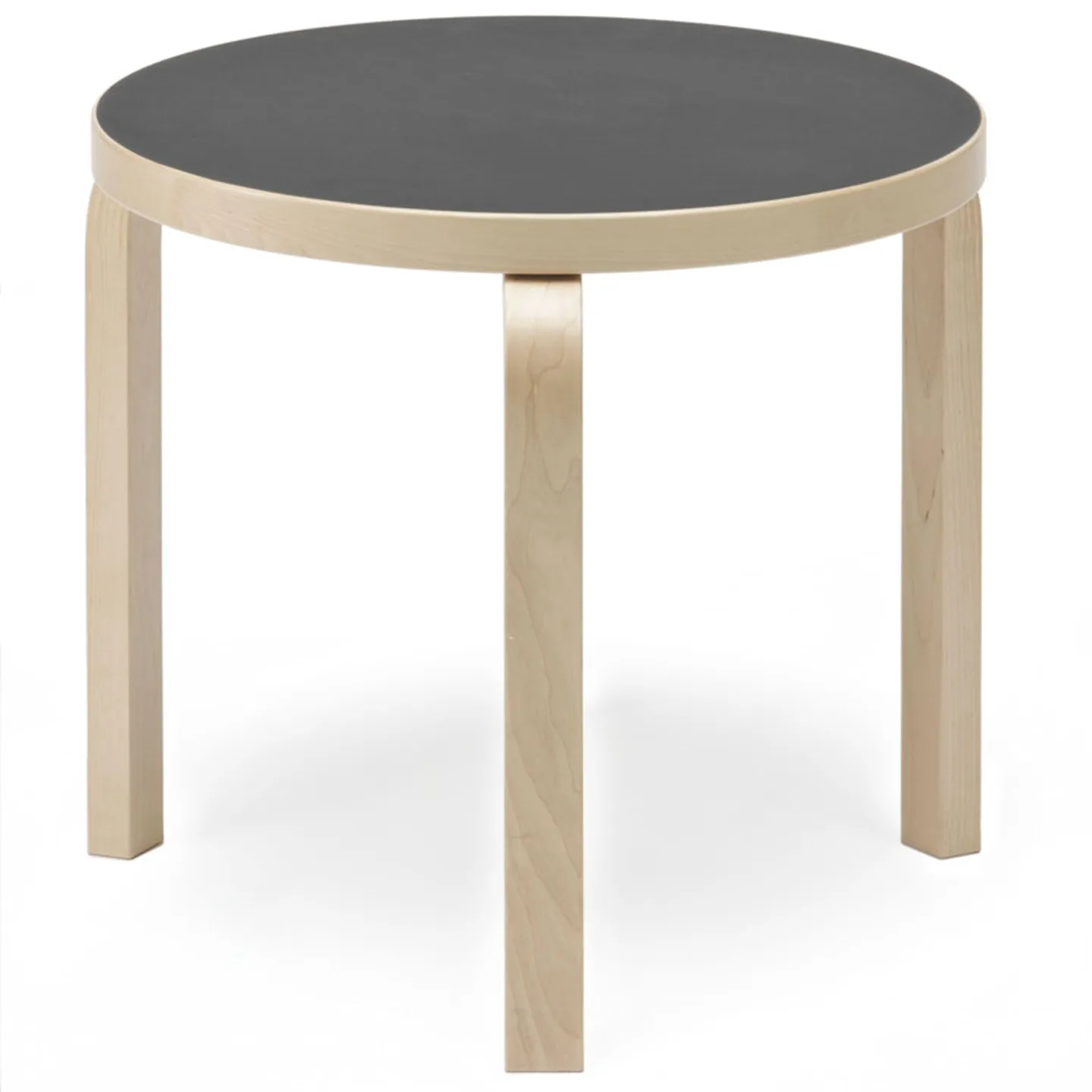 Artek - Bord 90D 48 cm svart linoleum - Sidobord - Ilmari Tapiovaara