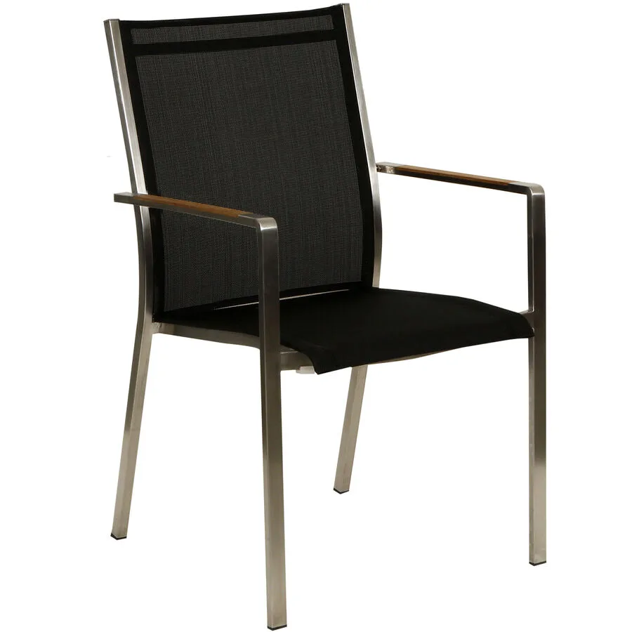 Gartenstuhl Fluora schwarz Teak