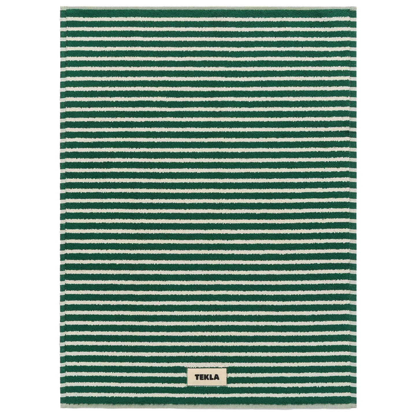 Tekla - Terry Teel Green Stripes badrumsmatta 50 x 70 cm - Bomullsmattor