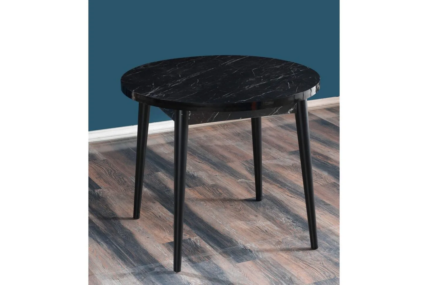 Cavuria Matbord 90 cm Rund - Svart/Vit