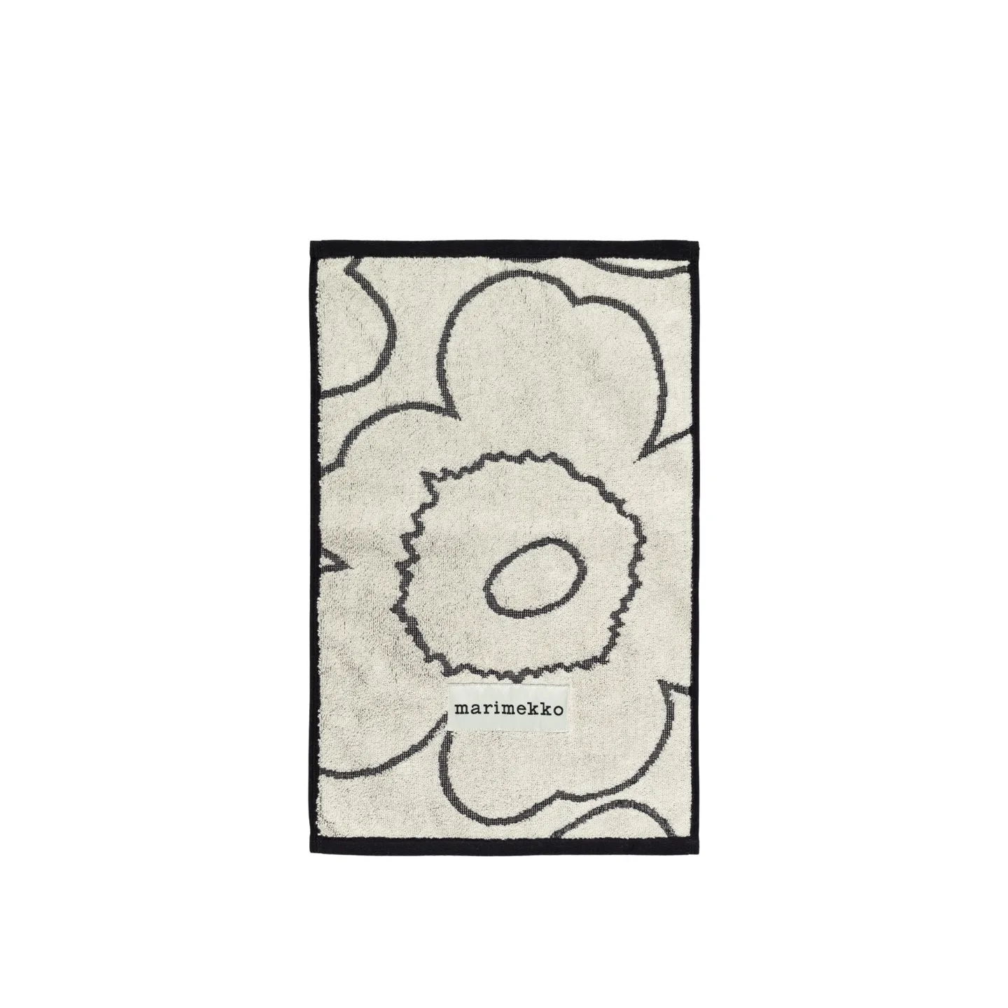 Marimekko - Piirto unikko gästhandduk 30x50 cm ivory black - Handdukar och badlakan - Svart - Bomull
