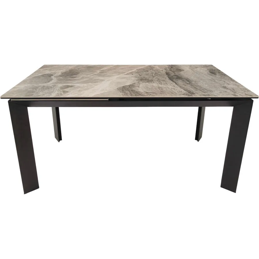 Tisch Miras hellgrau Tischplatte hellgrau / Füsse grau B 90 T 160 cm