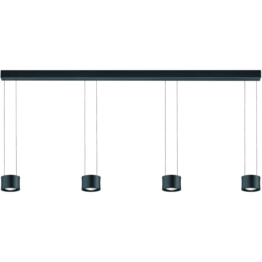 Designer-Pendellampe Bankamp Impulse Schwarz 4-flammig vertical flex - LED - Lichtfarbe: Extra warmweiss - Material: Glas/Stahl/Aluminium -