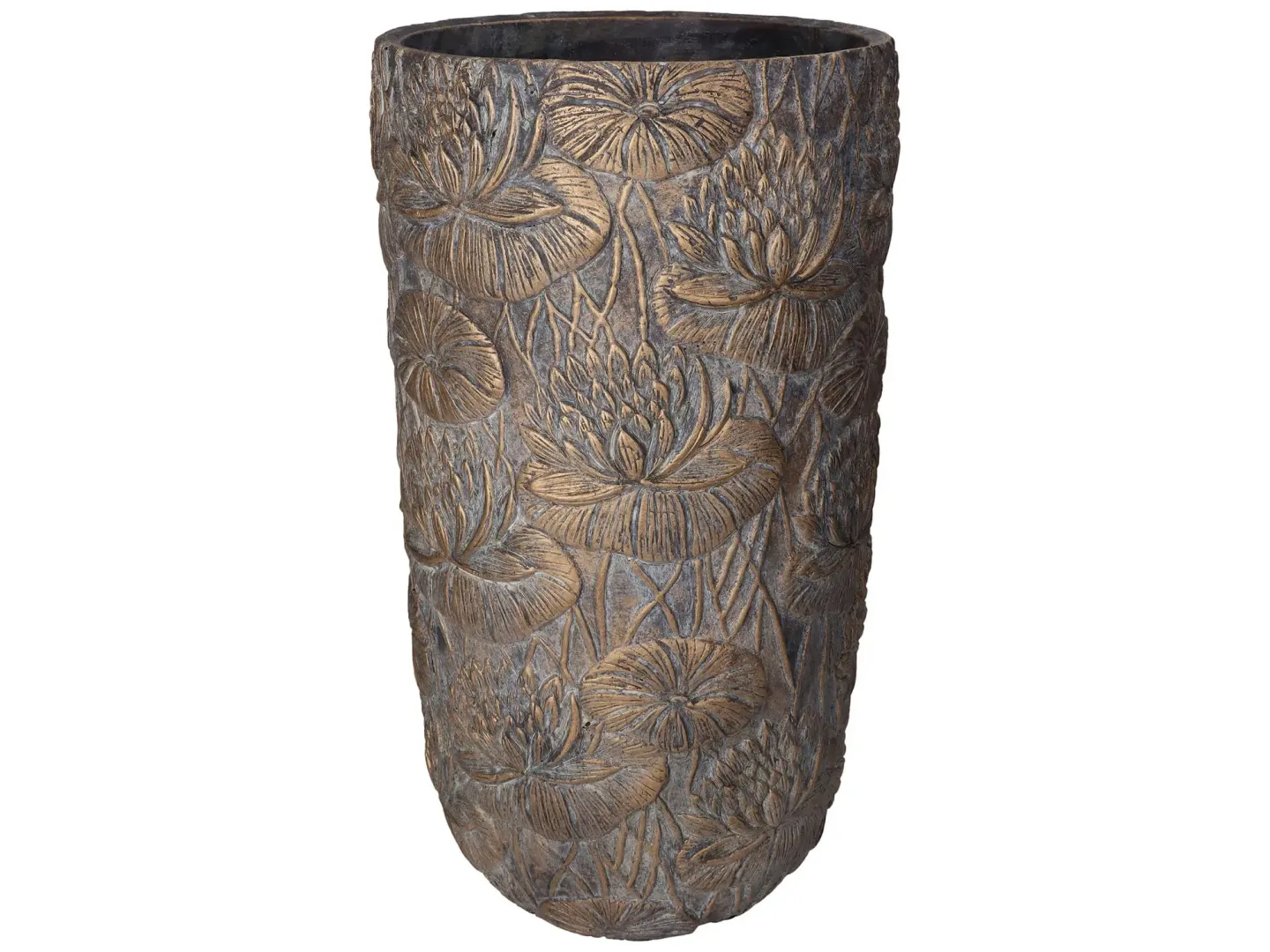 Kersten Gefäss Lotus, Beton Gold H: 40 cm Mehrfarbig | Schubiger Möbel