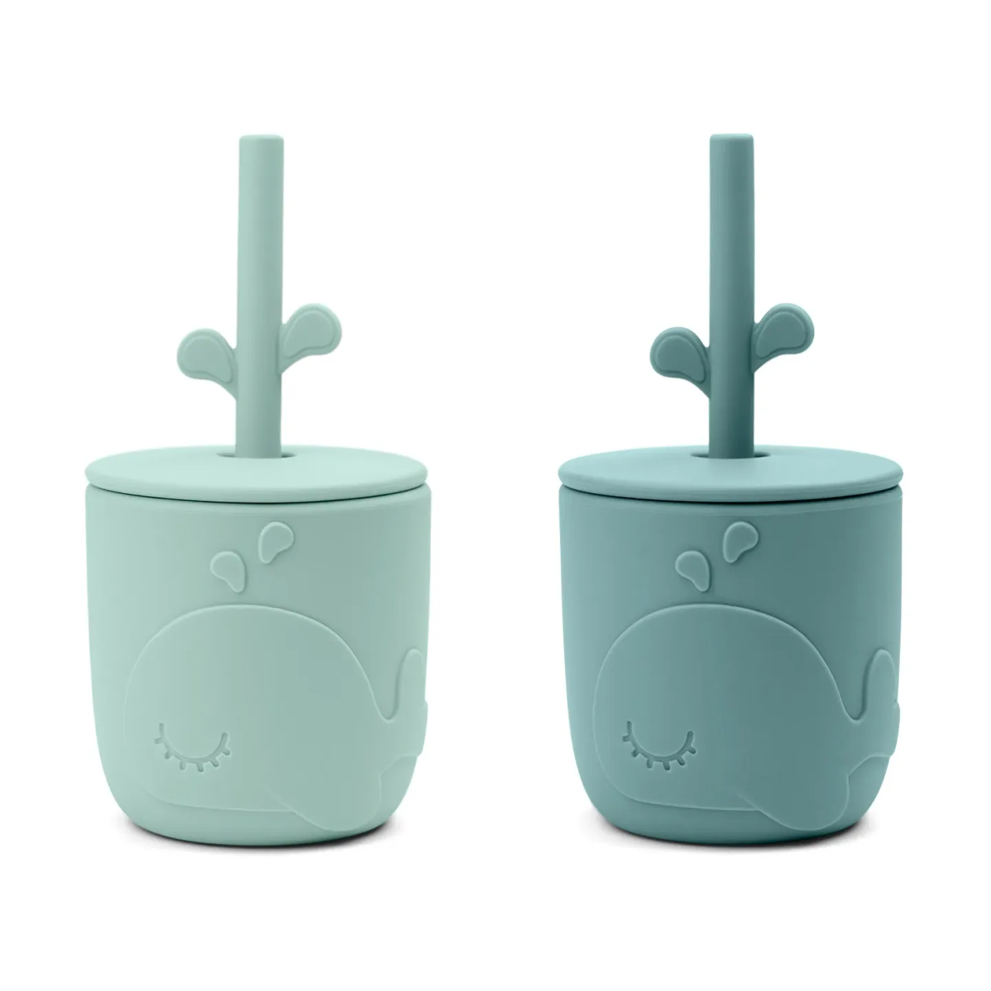Done by deer Wally Becher mit Peekaboo-Strohhalm 2er-Pack Blue