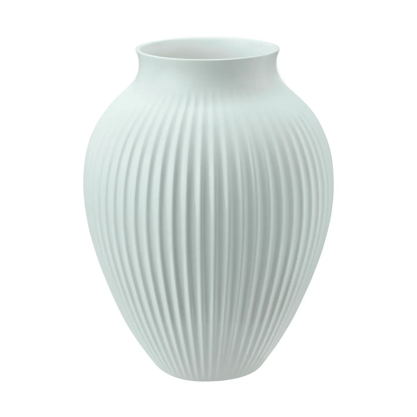 Knabstrup Keramik Knabstrup Vase geriffelt 27cm Ice blue