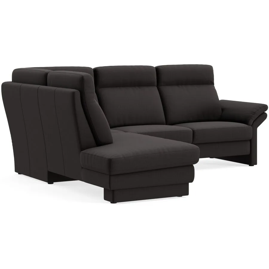 Ecksofa Albula Links Echtstoff Cosmopolitan espresso B 250 T 215 cm - Möbel Konfigurator: Traummöbel individuell zusammenstellen