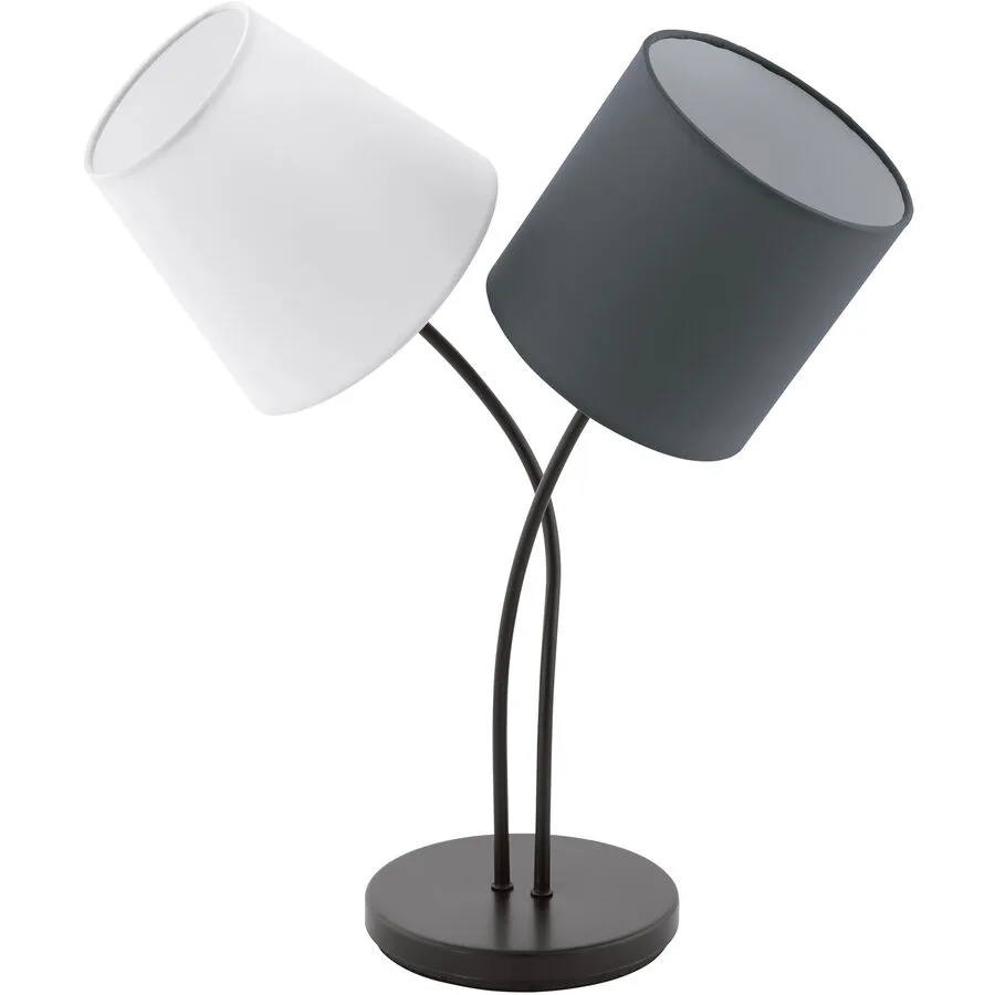 Eglo Tischlampe Almeida Schwarz/Weiss Stahl 38 cm 47.5 cm - Material: Stahl/Stoff