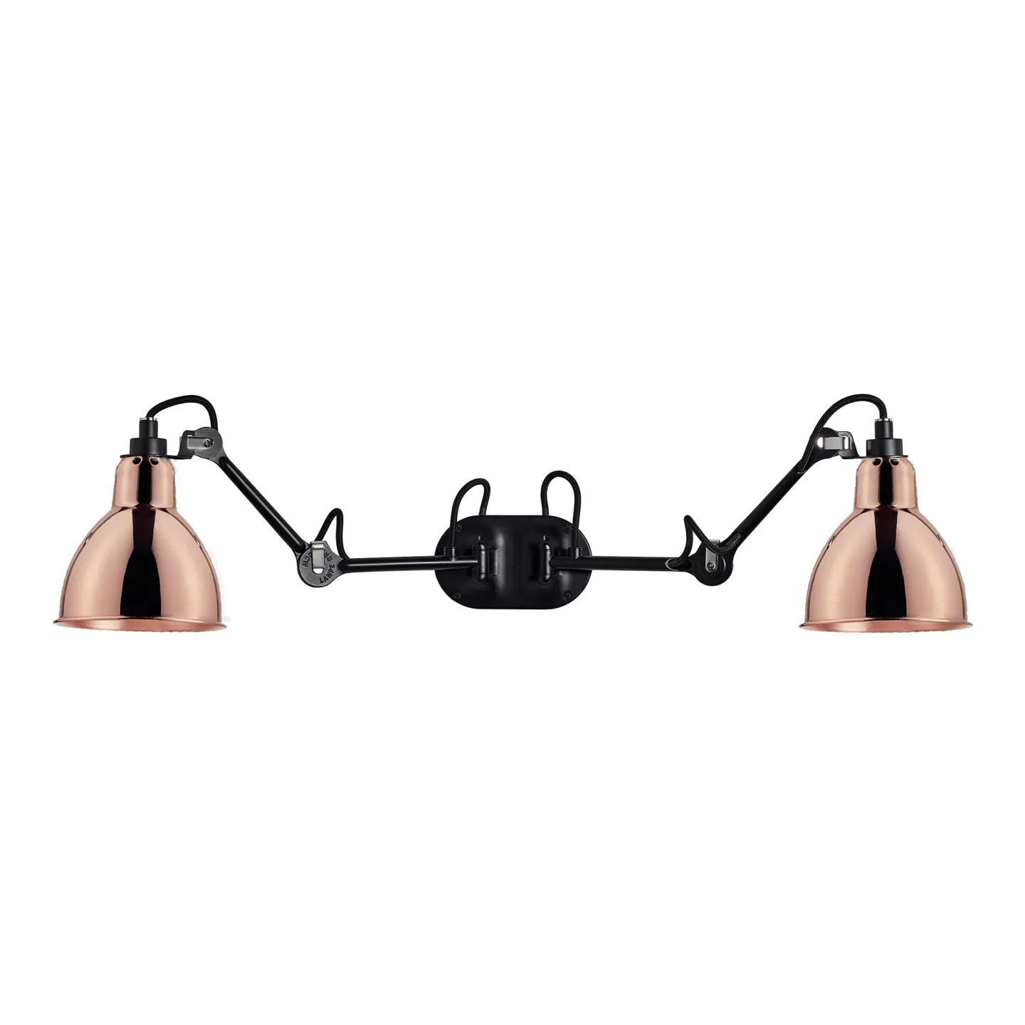 DCWéditions - Lampe Gras 204 Round Double, Black/Copper - Sänglampor - Bernard-Albin Gras - Koppar - Metall