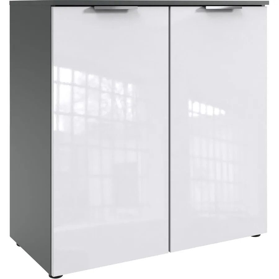 Kommode Sanko Weiss/graphit Holzwerkstoff B 81 H 84 cm