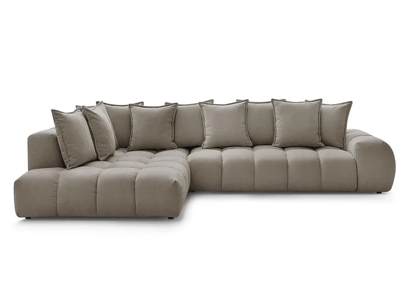 Ecksofa BOBOCHIC EVEREST Stoff mit Textur taupe