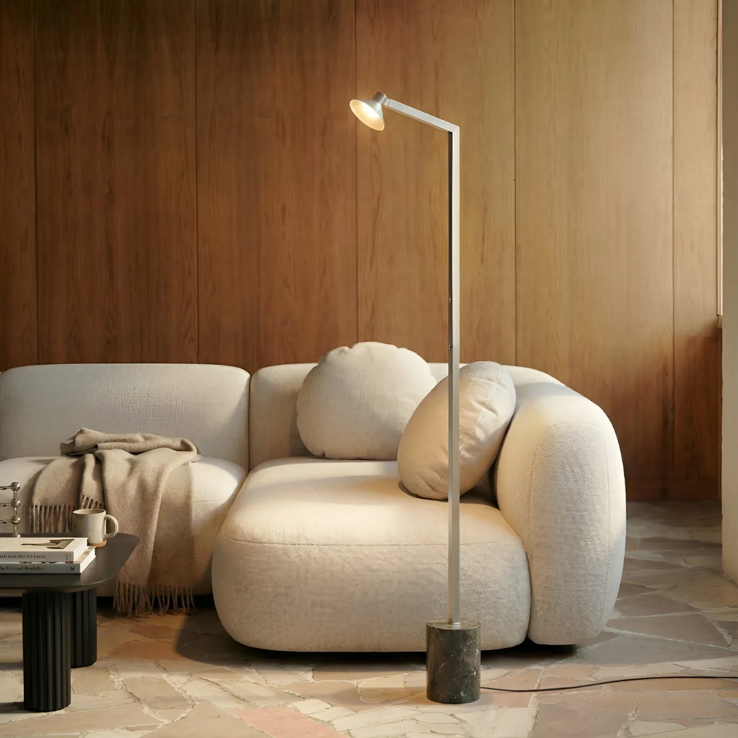 Steve LED-Stehleuchte, 130 cm, aluminium, dimmbar - Lucande - Wohnzimmer - Modern - Metall - Einflammig