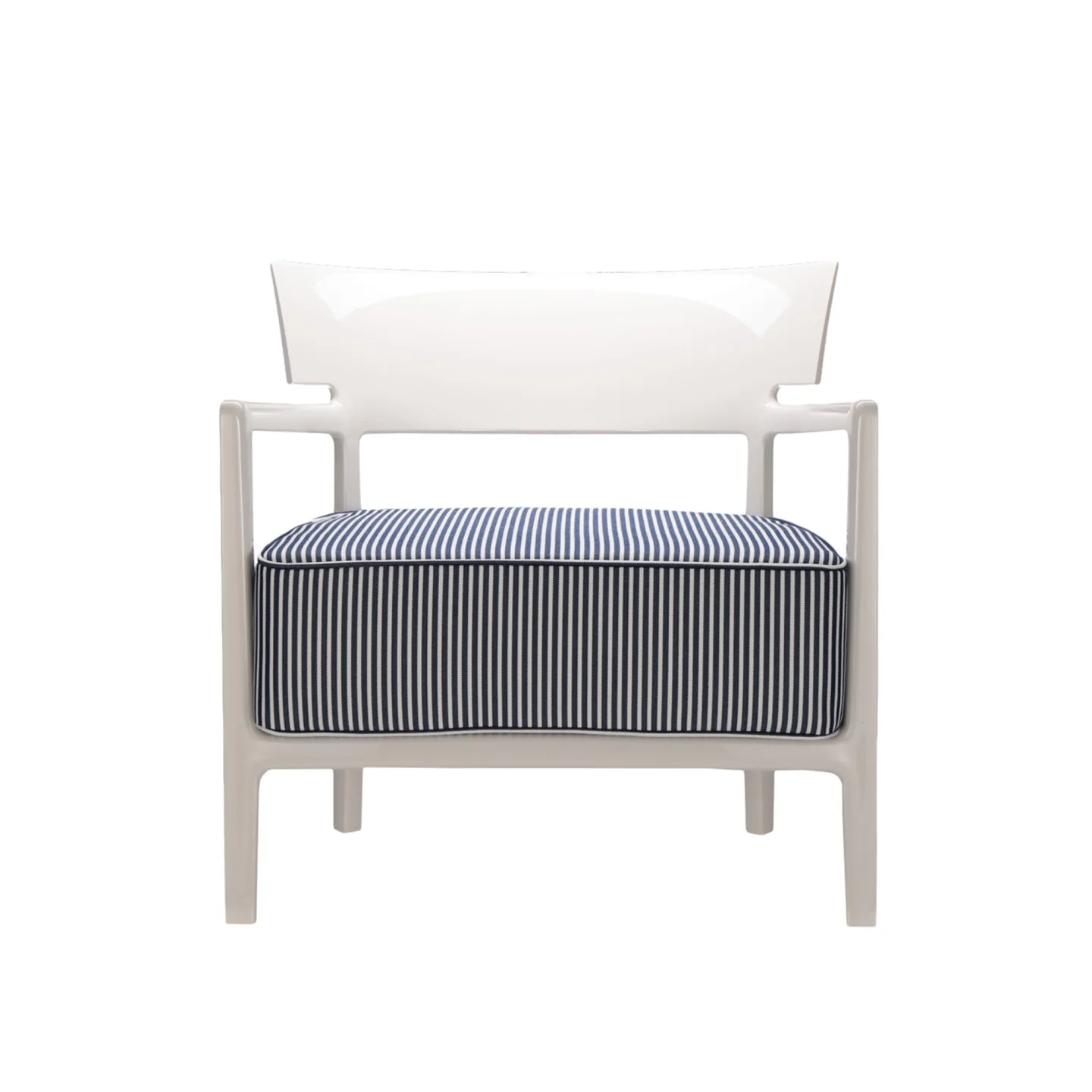 Kartell - Cara Outdoor 5844, Ivory, Blue - Fåtöljer utomhus - Philippe Starck - Vit,Blå - Textilmaterial/Skum/Plast