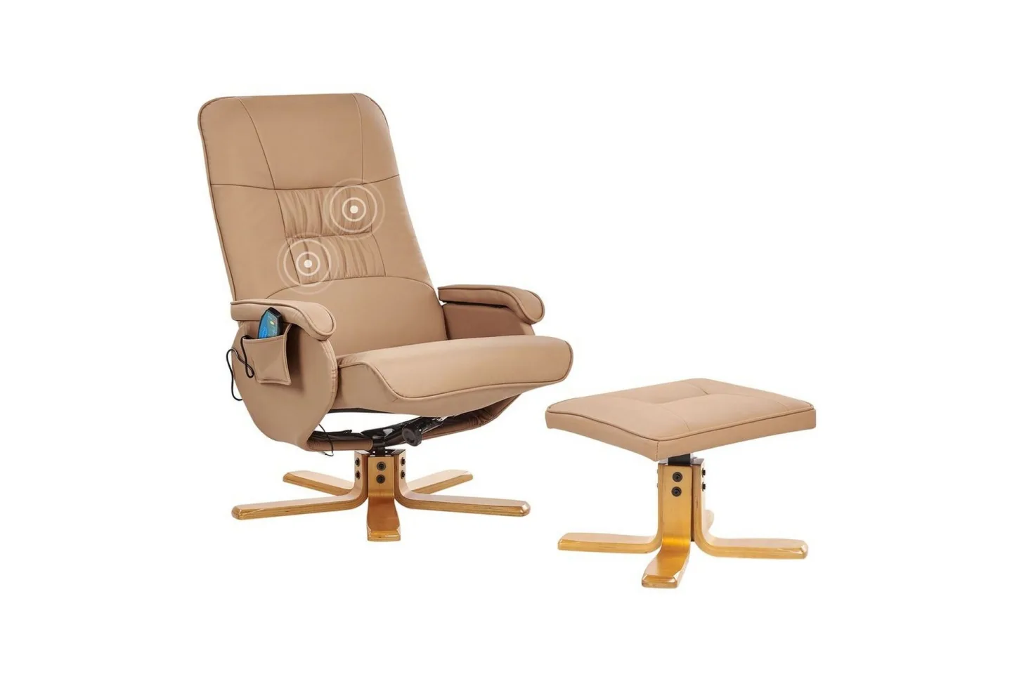 Massagestol Relaxpro - Brunt, ljust trä