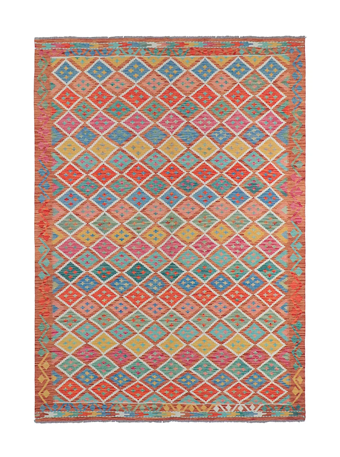 Orientalsk Teppe - Vegi Kelim Hand Woven - 202 x 294 cm (Størrelse: 202 x 294 cm)
