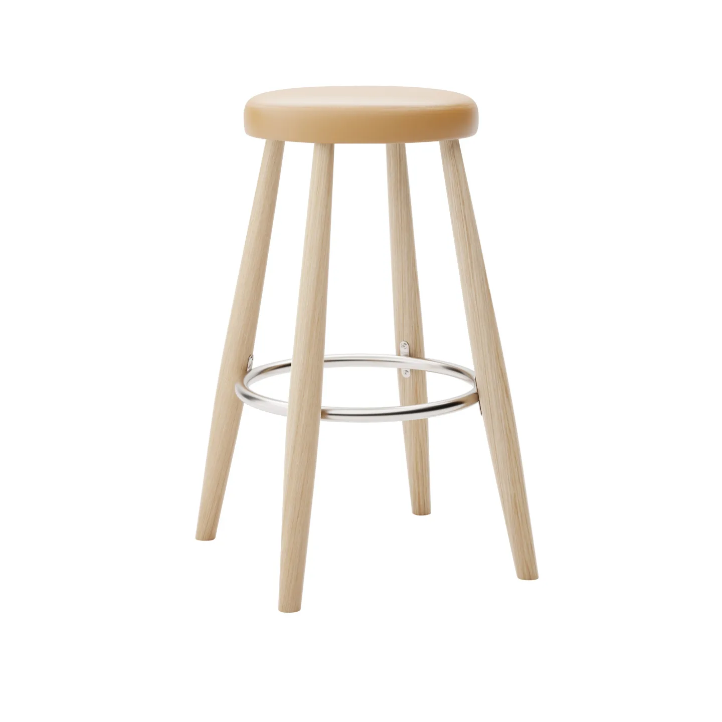 Carl Hansen - CH58 Low Stool, Vitoljad Ek, Lädergrupp A Loke - 7050 - Barstolar - Hans J. Wegner - Träfärgad - Läder/Metall/Trä
