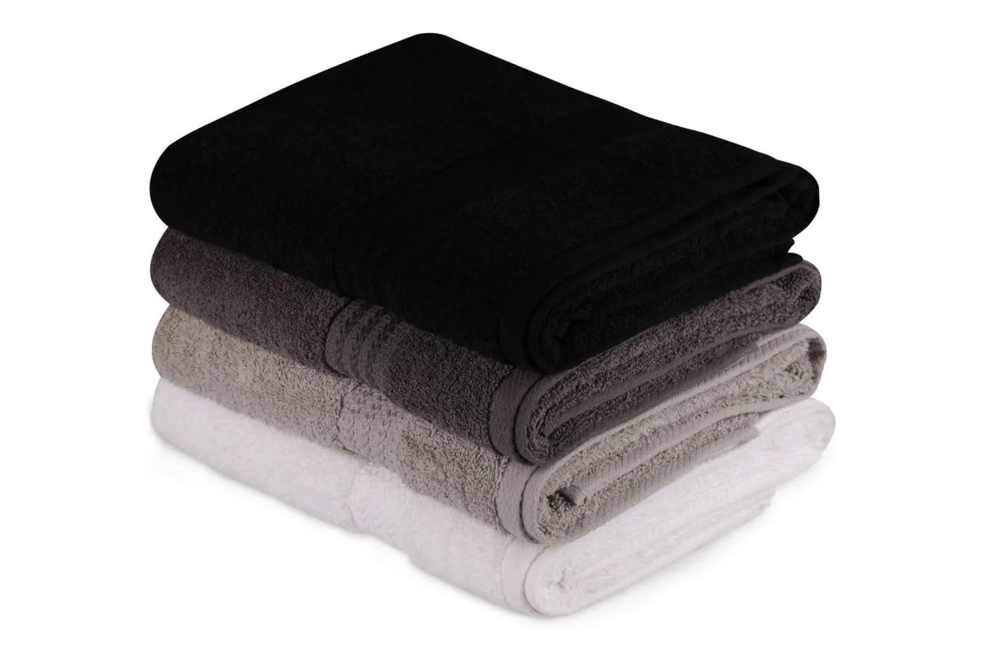 Hobby Badhandduk 70x140 cm 4-pack - Vit/Grå/Mörkgrå/Svart