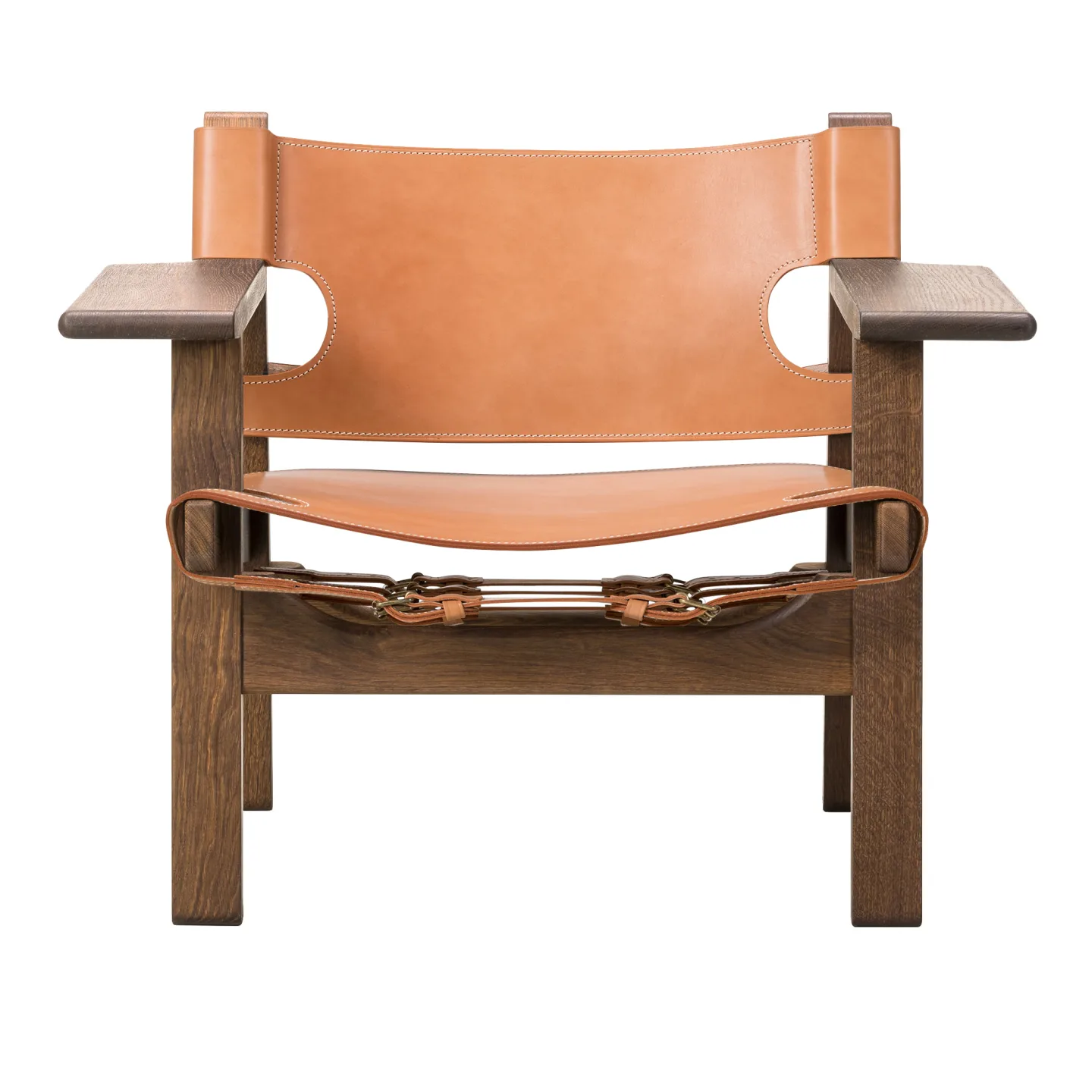 Fredericia Furniture - The Spanish Chair, Rökt ek, Natur läder - Fåtöljer - Børge Mogensen - Beige - Läder/Trä