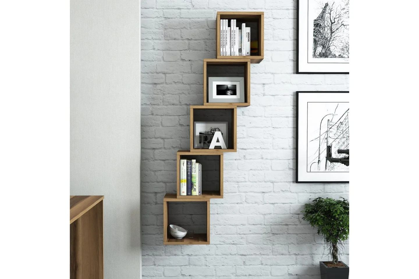 Hovdane Vägghylla 30 cm - Brun