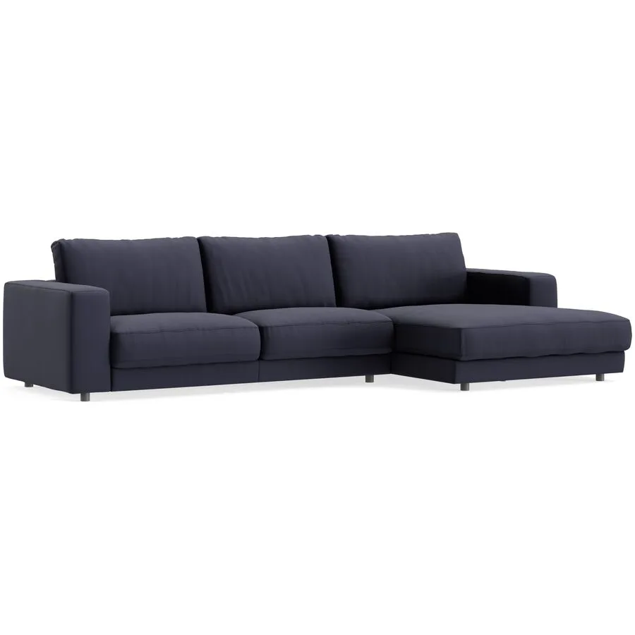 Ecksofa Ava Rechts Bezug: 100% Polyester navy B 330 T 170 cm - Möbel Konfigurator: Traummöbel individuell zusammenstellen