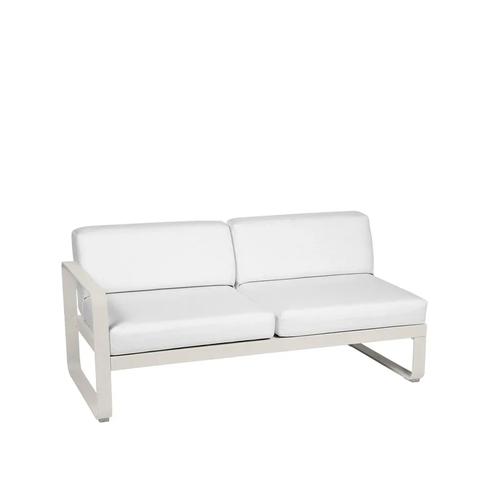 Fermob Bellevie Left modulsoffa 2-sits Clay grey (grå), off-white dyna