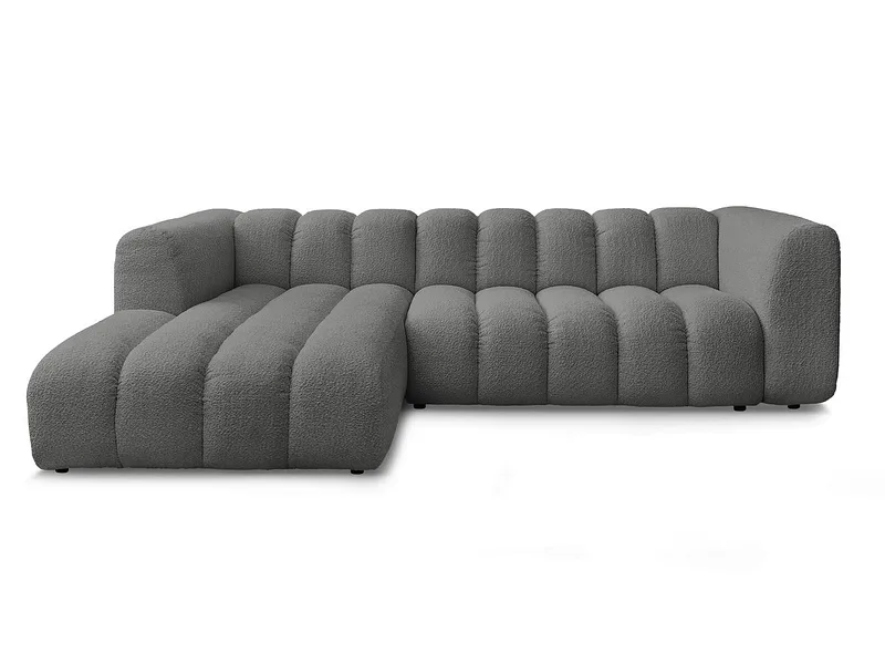 Ecksofa BOBOCHIC TALIA Boucle-Stoff dunkelgrau