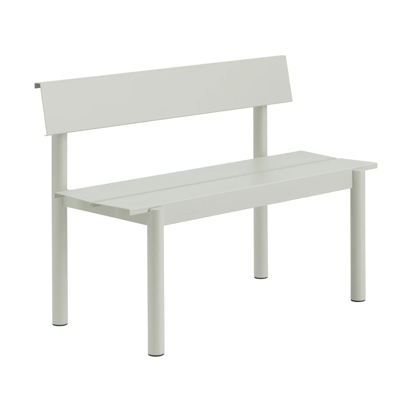 Muuto Linear Steel bänk med ryggstöd Grey, 110x34 cm