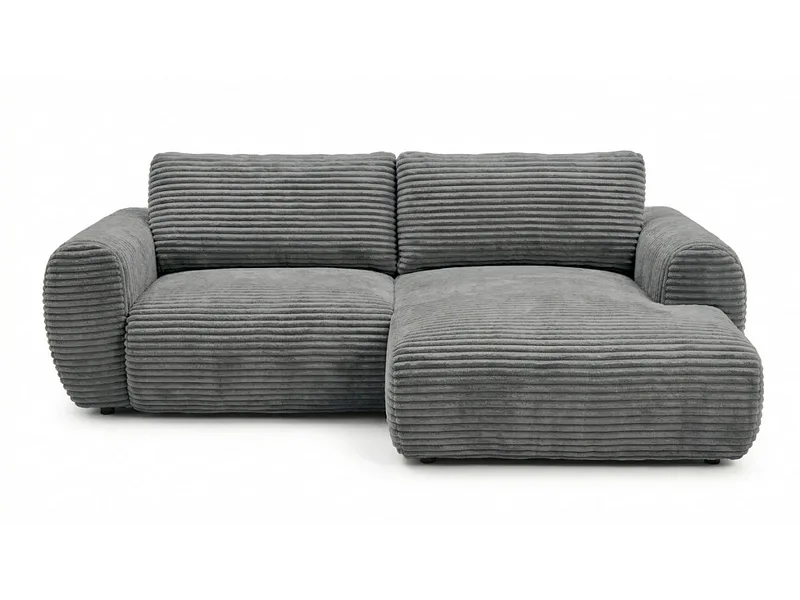 Ecksofa BOBOCHIC LUCIEN Cord-Stoff dunkelgrau