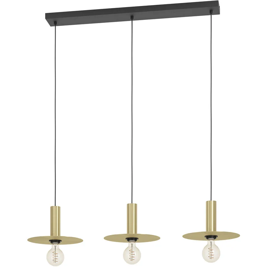 Eglo Pendellampe Escandell Schwarz Stahl 25 cm 110 cm - Farbe: Schwarz/Messing