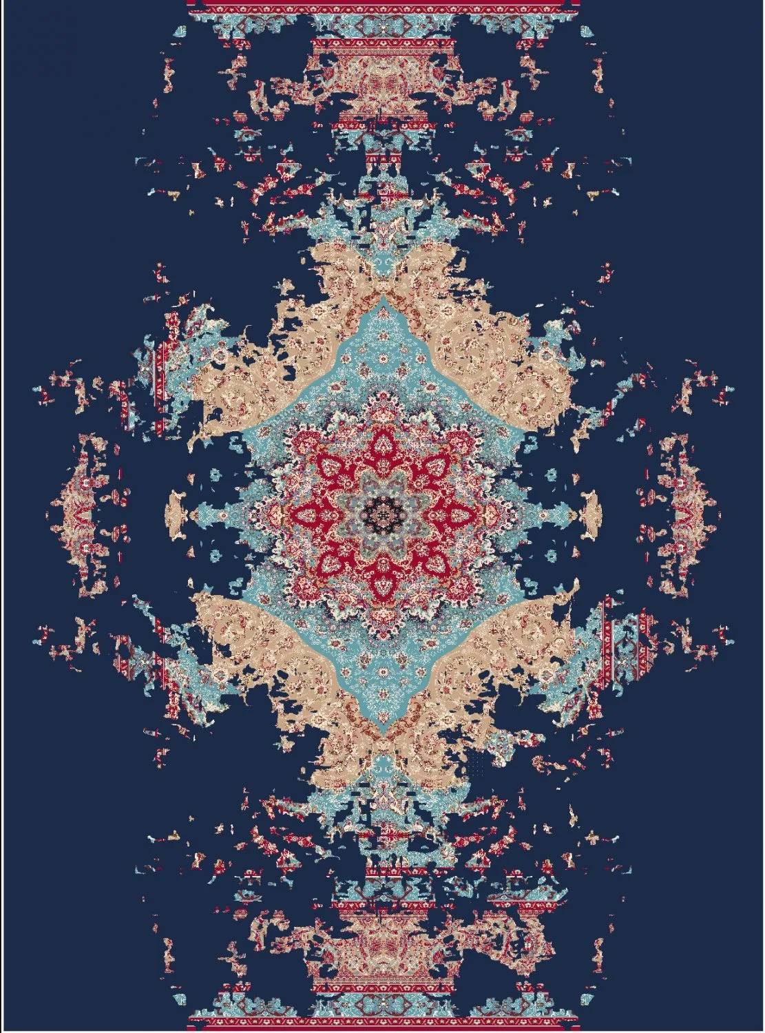 Wilton-teppe - Murzuk (blå) (Størrelse: 160 x 230 cm)